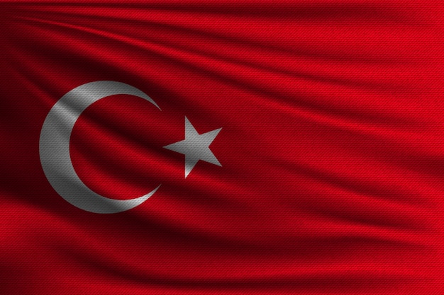 The national flag of Turkey.