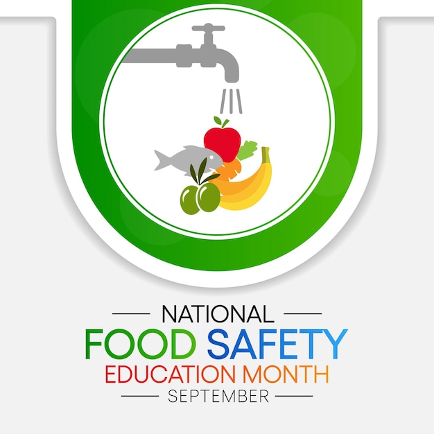 Vector national food safety education month observed each during september vector illustration