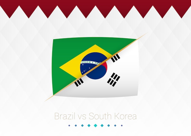 National football team Brazil vs South Korea Round of 16 Soccer 2022 match versus icon