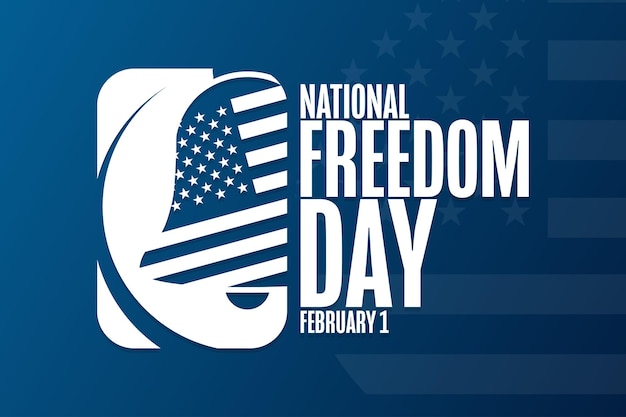 National Freedom Day. February 1. Holiday concept. Template for background, banner, card, poster with text inscription. Vector EPS10 illustration.