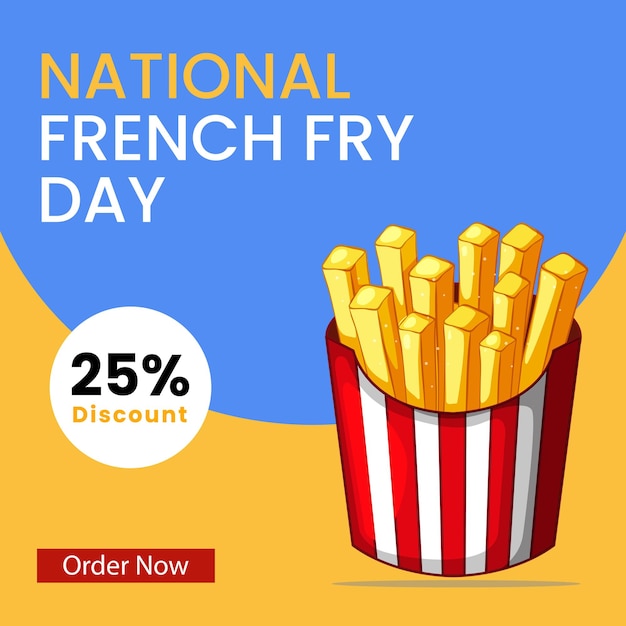 Vector national french fries day