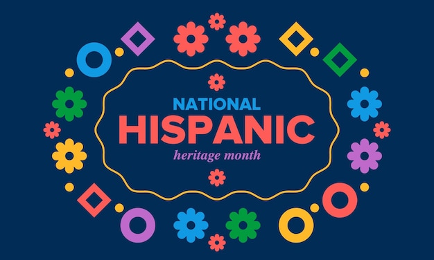 National Hispanic Heritage Month in Autumn Hispanic and Latino Americans culture Vector poster