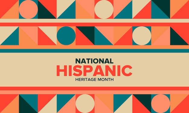 National Hispanic Heritage Month in Autumn Hispanic and Latino Americans culture Vector poster