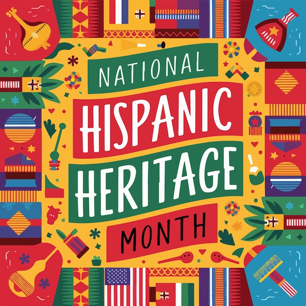 National hispanic heritage month background design vector illustration