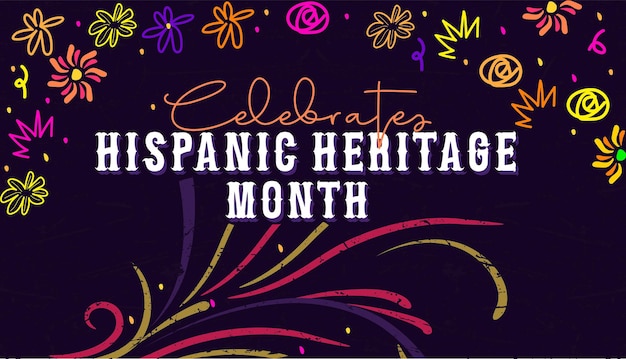 Vector national hispanic heritage month banner hispanic americans culture tradition and art heritage