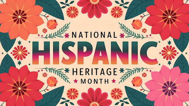 National Hispanic Heritage Month Poster Banner Flat Illustration