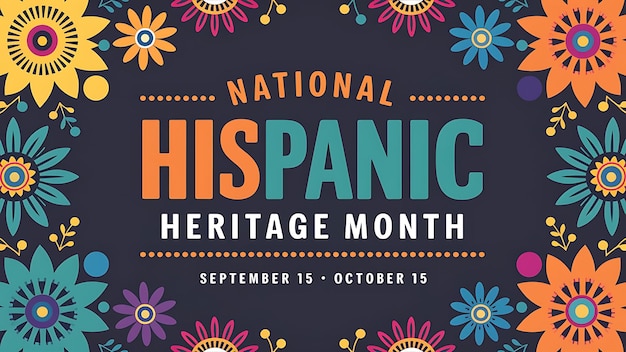 National Hispanic Heritage Month Poster Banner Flat Illustration