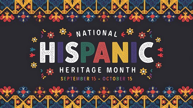 National Hispanic Heritage Month Poster Banner Flat Illustration