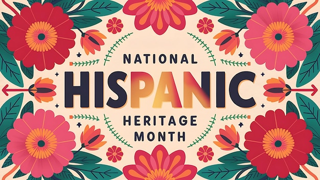 National Hispanic Heritage Month Poster Banner Flat Illustration