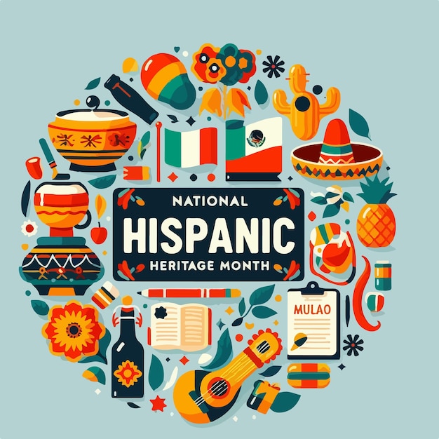 Vector national hispanic heritage month vector illustration simple deign