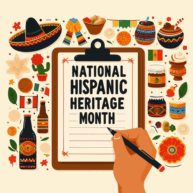 Vector national hispanic heritage month vector illustration simple deign