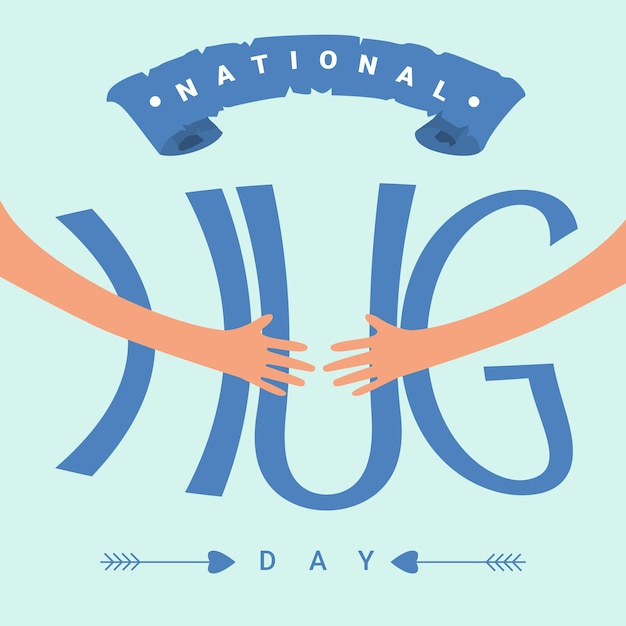 National hug day vector illustration. National Hug day. this concept typography hugging