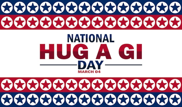 National Hug a Gi Day Vector illustration March 4 Holiday concept Template for background banner