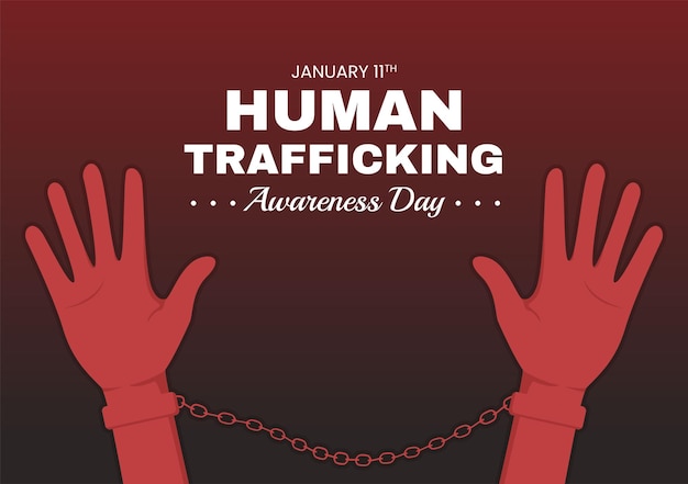 National Human Trafficking Awareness Day to Handle with Life and Violence in Society in Illustration