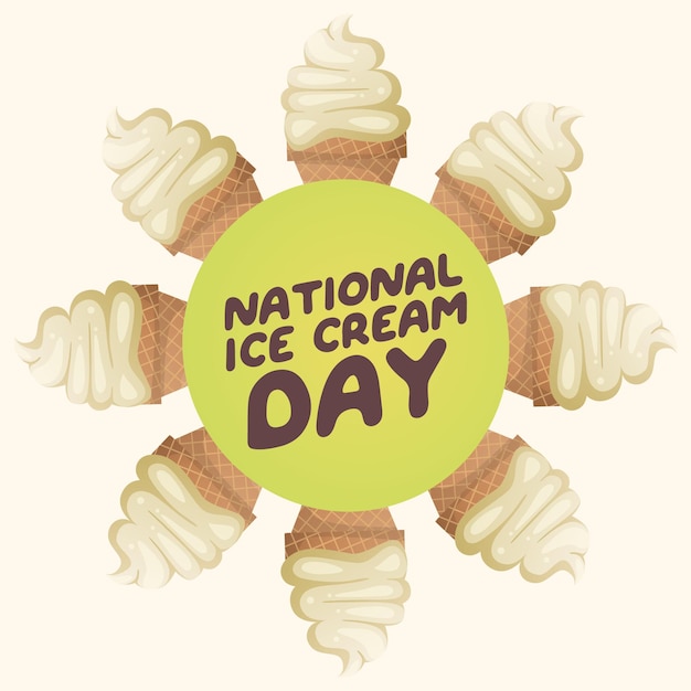 National Ice Cream Month design template