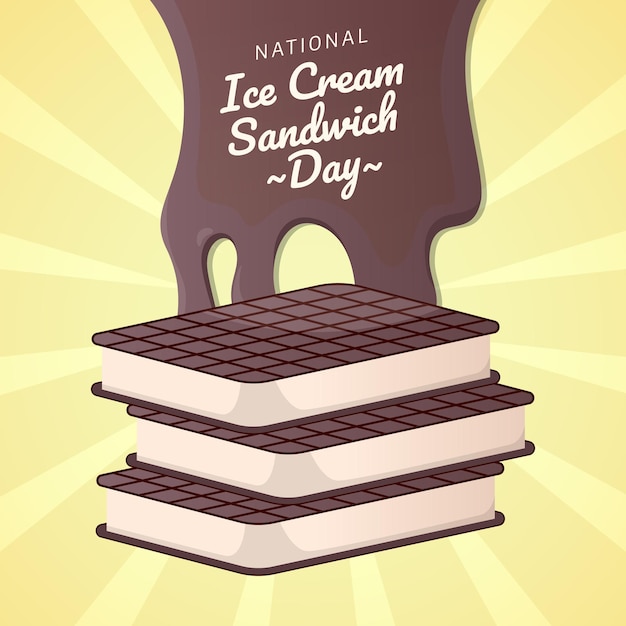 National ice cream sandwich day design template for celebration