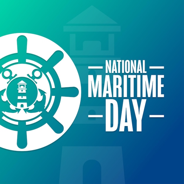 National Maritime Day Holiday concept Template for background banner card poster with text inscription Vector EPS10 illustration