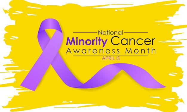 National Minority Cancer awareness Month of April Poster banner design template Vector