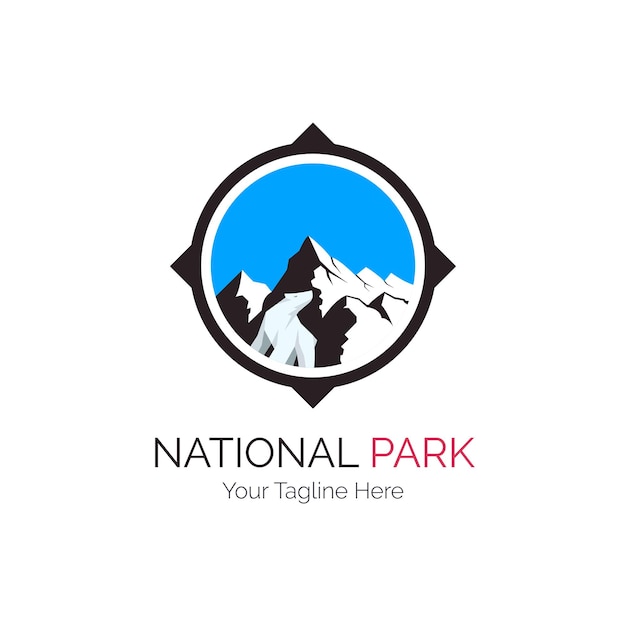 national park mountain polar bear logo template design for brand or company and other