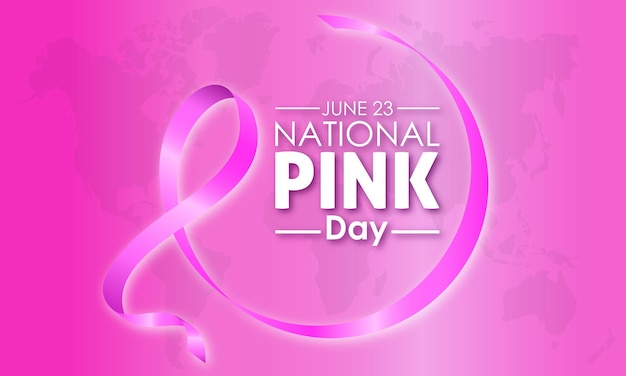 National Pink Day June 23 Femininity sensitivity and tenderness awareness concept for banner poster card and background design