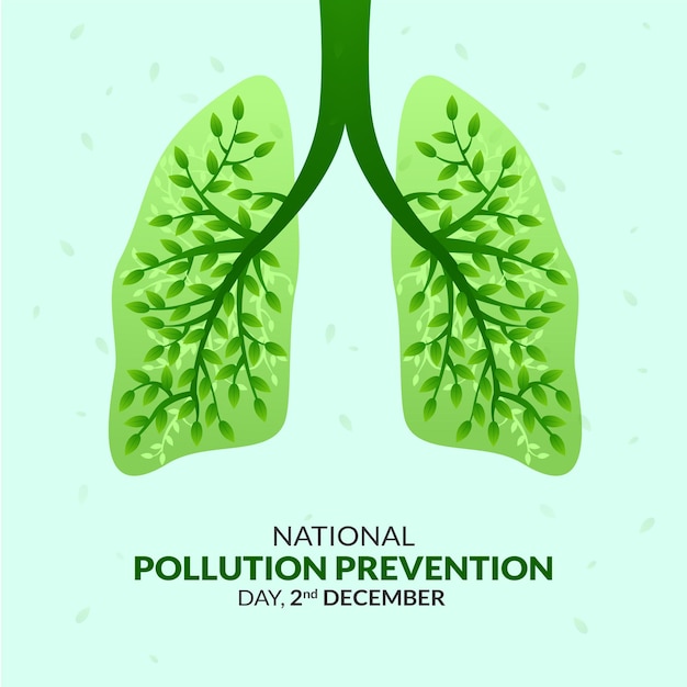 National Pollution Prevention Day with Green healthy Lungs