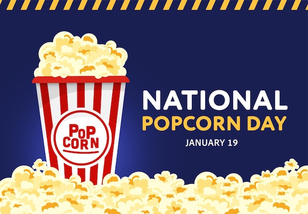 Vector national popcorn day vector illustration on january 19th vector illustration design