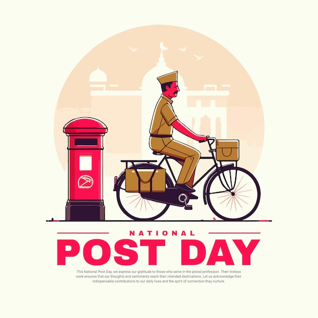 National Post Day and world postal day social media post banner template