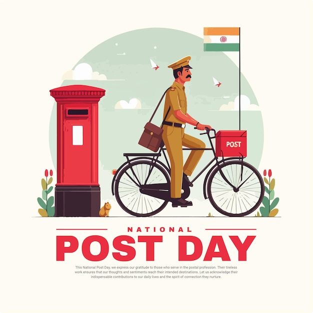 National Post Day and world postal day social media post banner template