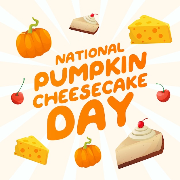 National Pumpkin Cheesecake Day vector design template