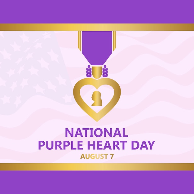 National Purple Heart Day August 7 Holiday concept Template for background banner card poster