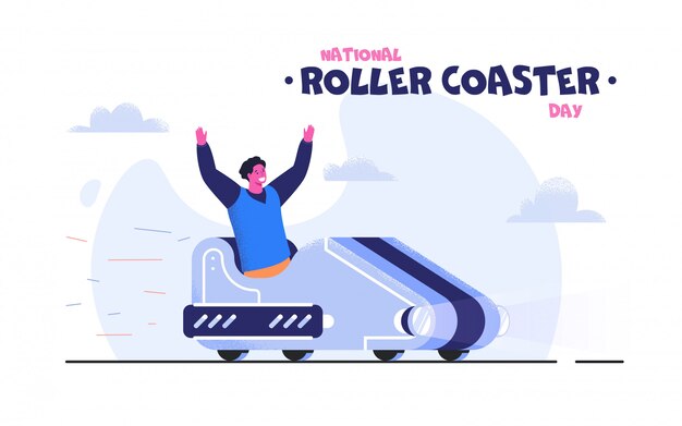 National Roller Coaster Day vector illustration.