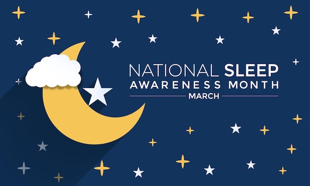 National Sleep Awareness Month Observed every year of March Night mode looking moon light