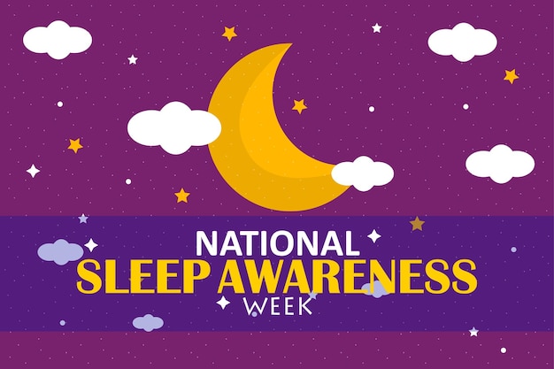 National sleep awareness week vector banner