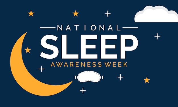 National Sleep awareness Week vector template design for banner card poster background