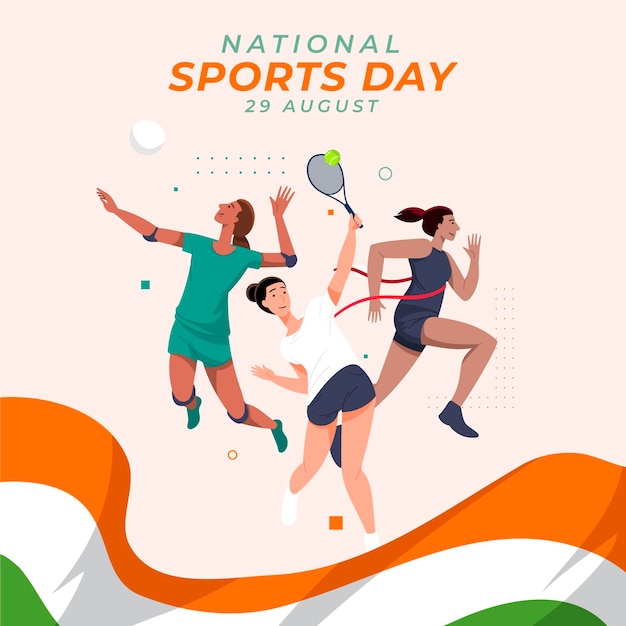 National sports day illustration