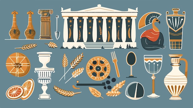 Vector national symbols of greece vector illustration