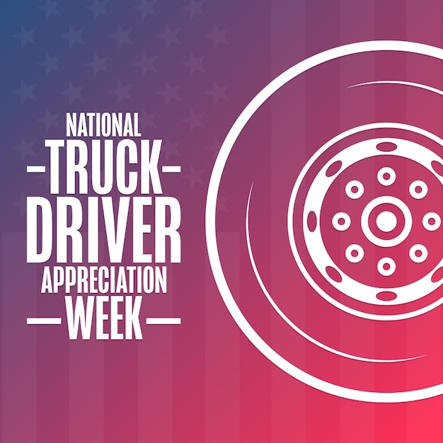 National Truck Driver Appreciation Week Holiday concept Template for background banner card poster with text inscription Vector EPS10 illustration