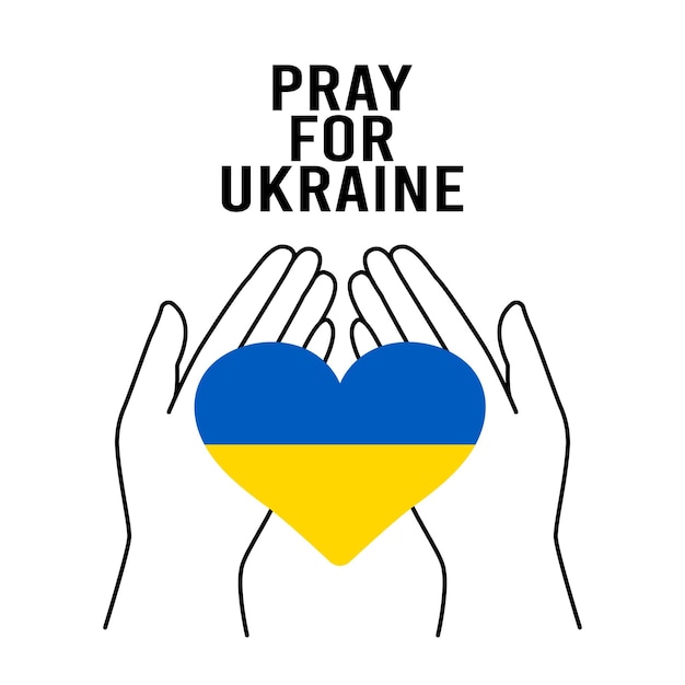 National Ukrainian flag Concept symbol of help support and no war in the country of Ukraine Vector isolated illustration