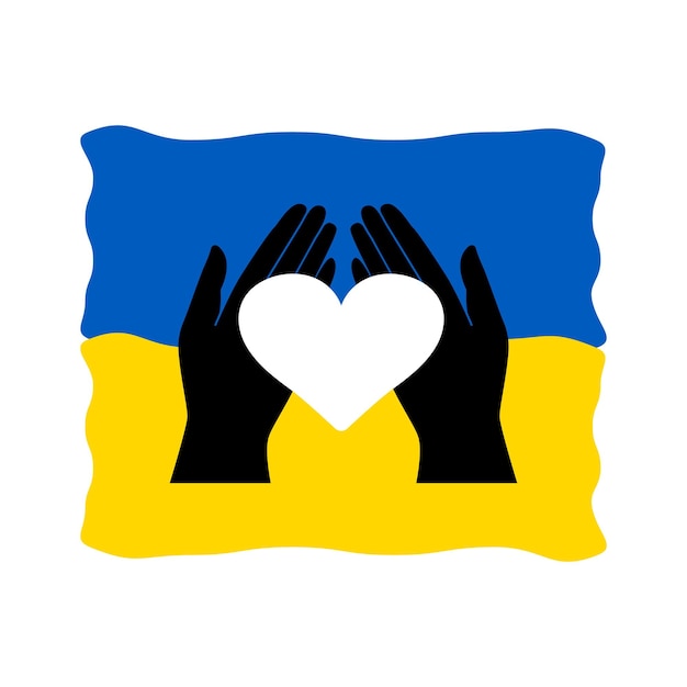 National Ukrainian flag Concept symbol of help support and no war in the country of Ukraine Vector isolated illustration