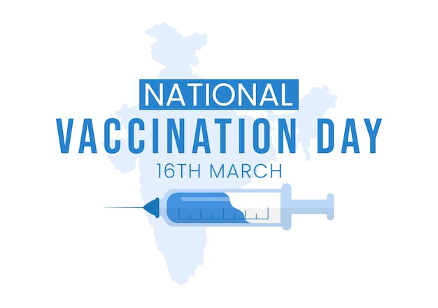 National Vaccination Day Illustration with Vaccine Syringe for Strong Immunity in Hand Drawn