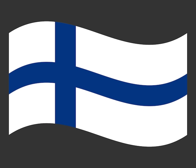 National waving flag of Finland Vector