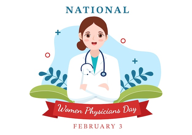 National Women Physicians Day Illustration on February 3 to Honor Female Doctor Across the Country