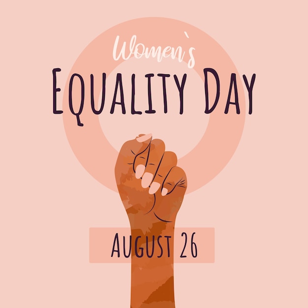 National Womens Equality Day Banner Square banner featuring the Venus symbol and female hand