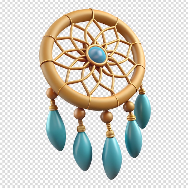 Vector native american dreamcatcher with decorative elements 3d rendered