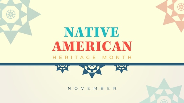 Native American Heritage Month Background design with abstract ornaments celebrating Native Indians in America