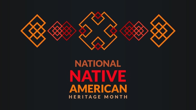 Native American Heritage Month Background design with abstract ornaments celebrating Native Indians in America