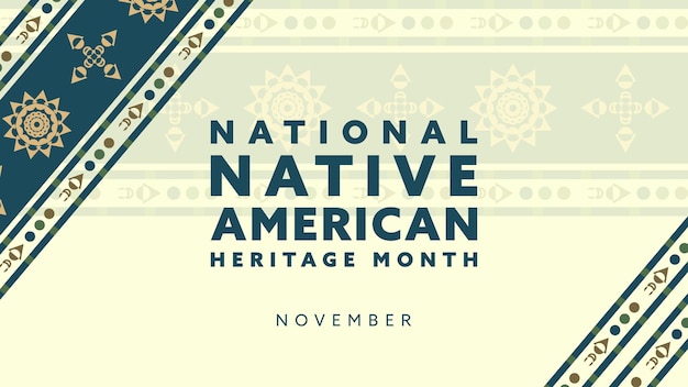 Native American Heritage Month Background design with abstract ornaments celebrating Native Indians