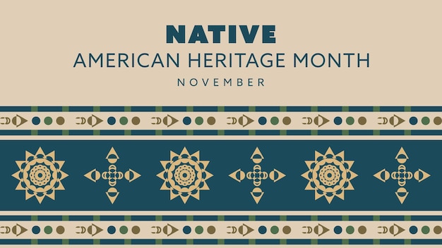 Native American Heritage Month Background design with abstract ornaments celebrating Native