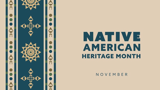 Native American Heritage Month Background design with abstract ornaments celebrating Native