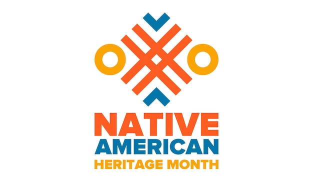 Native American Heritage Month in November American Indian culture Tradition pattern Vector